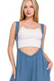 Zenana Woven Tie Back Suspender Jumpsuit