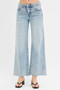 RISEN Full Size Tummy Control Low Rise Wide Leg Raw Cut Hem Jeans Plus Size