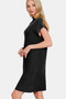 Zenana Mock Neck Short Sleeve Sweater Dress