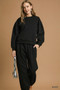 Umgee Round Neck Sweatshirt with Pleated Detail
