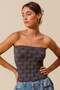 SO ME Jacquard Floral Two Tone Seamless Tube Top