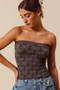 SO ME Jacquard Floral Two Tone Seamless Tube Top
