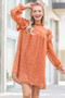 And The Why Lovely Ruffle Shoulder with Textured Woven Dress