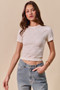 SO ME Floral Patterned Seamless Short Sleeve Top