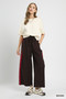 Umgee Wide Leg Pants with Contrast Side Trim