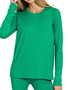 Zenana Microfiber Round Neck Top and Leggings Set