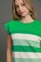 Umgee French Terry Side Slit Striped Mini Dress