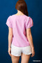 Umgee Floral Embroidered Tie Neck Short Sleeve Blouse