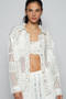 POL Floral Crochet Patchwork Long Sleeve Shirt