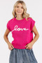 Mittoshop Contrast Letter Round Neck Cap Sleeve Knit Top