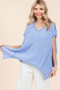 Mittoshop Mineral Wash Waffle Knit Pointed Hem Oversized Top