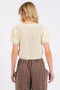 Mittoshop V-Neck Short Sleeve Crop Sweater