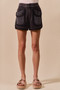 SO ME Mineral Washed Terry High Rise Cargo Shorts