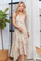 ADORA Printed Spaghetti Strap Midi Dress