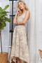 ADORA Printed Spaghetti Strap Midi Dress