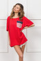 BiBi French Terry With Front Pocket Dolman Sleeves Top