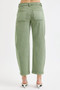 RISEN Full Size Tummy Control High Rise Crop Barrel Jeans Plus Size