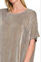 Zenana Corded Rib Oversized Short Sleeve Top
