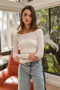 BiBi Textured Sheer Boat Neck Top