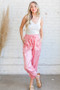 And The Why Satin Leopard Print Joggers