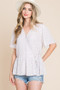Lime 'N' Chili Ditsy Print V-Neck Short Sleeve Wrap Blouse