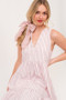 Lime 'N' Chili Striped Sleeveless V-Neck Tiered Dress