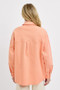 RISEN Full Size Button Down Long Sleeve Denim Shacket with Chest Pockets Plus Size