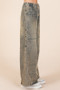 Mittoshop Washed Wide Leg Jeans with Pockets