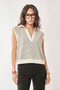 Davi & Dani French Terry Boxy Fit Striped Sweater Vest