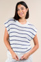 VERY J Striped Knit Sweater Vest Top