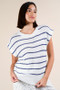 VERY J Striped Knit Sweater Vest Top