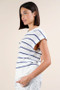 VERY J Striped Knit Sweater Vest Top