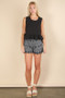 VERY J Side Tie Detail Ruffled Sleeveless Top