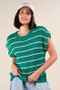 VERY J Striped Knit Sweater Vest Top