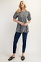 Celeste Full Size Gingham Print Top With Puff Sleeves Plus Size
