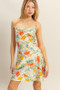 HYFVE Floral Cowl Neck Flirty Satin Mini Dress