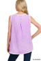 Zenana Double Gauze Raw Edge Acid Washed Tank