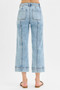 RISEN Full Size High Rise Crop Wide Front Seam Detailed Jeans Plus Size