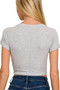 Zenana Ribbed Scoop Neck Crop Short Sleeve Top