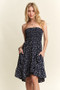 ADORA Smocked Floral Tube Dress with Pockets