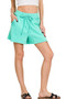 Zenana Fleece Raw Hem Shorts With Draw String