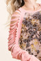 BiBi Tie Dye Leopard Burn Out Top with Contrast