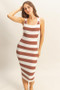 HYFVE Striped Scoop Neck Wide Strap Knit Dress