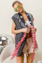 BiBi American Flag Fringe Edged Sweater Vest