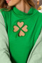 BiBi Ft Color Block Clover Cut Out Puff Sleeves Top