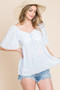 Lime 'N' Chili Thin Striped with Tie Front Babydoll Top