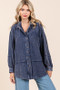 Mittoshop Textured Collared Neck Long Sleeve Shirt