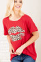 Heimish Full Size Leopard Lip Round Neck Short Sleeve T-Shirt Plus Size