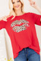 Heimish Full Size Leopard Lip Round Neck Short Sleeve T-Shirt Plus Size