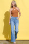 And The Why Basic Rib Cross Halter Neck Tank Top
